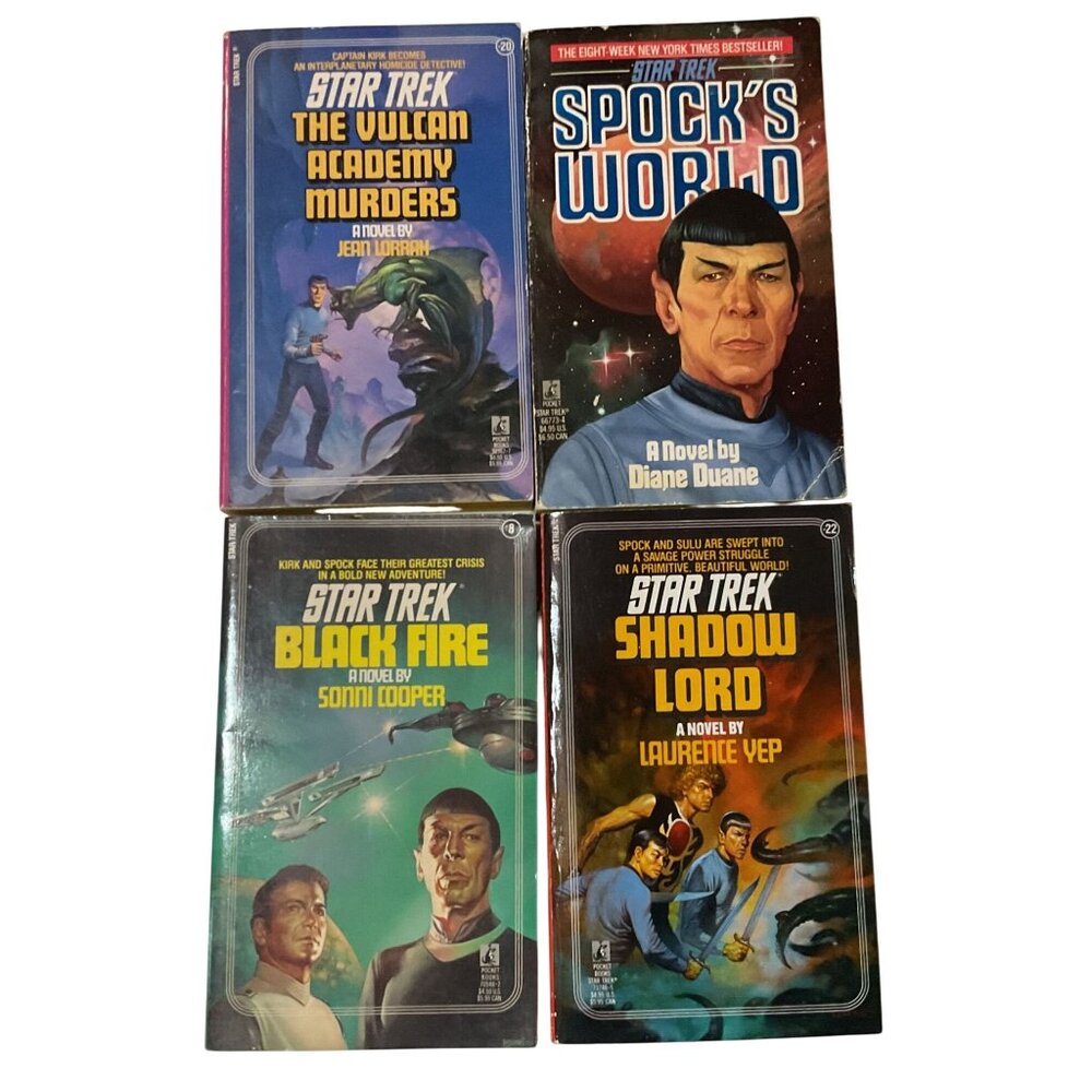 Vintage Star Trek Paperback Book Lot Of 4 Dr. Spock Themed 1980s Collection